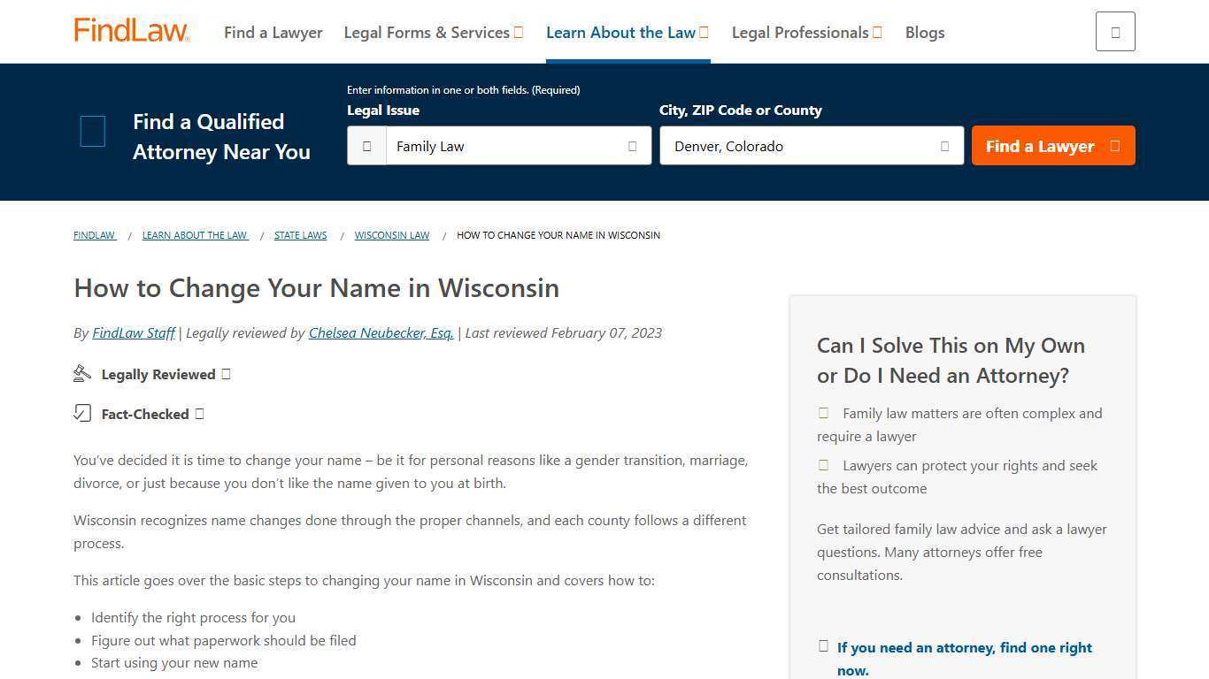 How to Change Your Name in Wisconsin - FindLaw